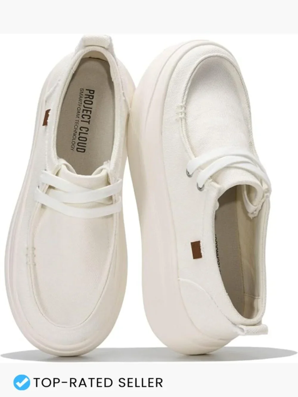 Canvas Platform Loafers Slip On Casual Boat Shoes Women Retro Chic Lightweight